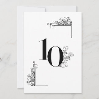 Romantic Wedding table card number Einladung
