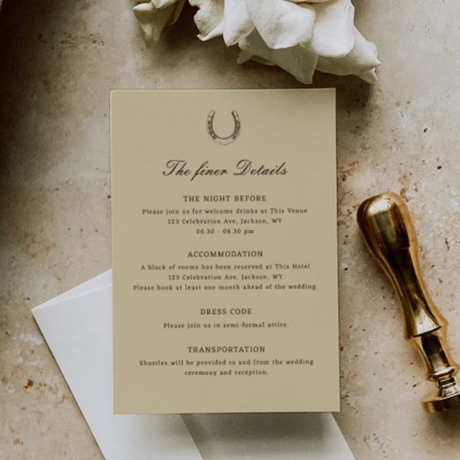 Romantic Western Ranch Wedding Details Begleitkarte (Von Creator hochgeladen)