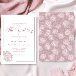 Romantic White Blush Pink Floral Wedding Einladung