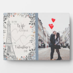 Romantic Wife Valentine's Day Eiffel Tower Fotoplatte