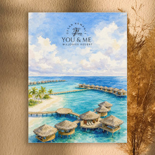 Romantic You & Me Maldives Resort, Malediven Reise Postkarte