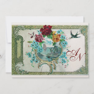 ROMANTİCA 3 MONOGRAMM Gold Metallpapier Ankündigung