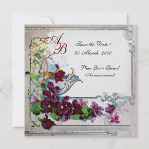 ROMANTICA 4 MONOGRAM 2, Eismetallisches Papier Einladung