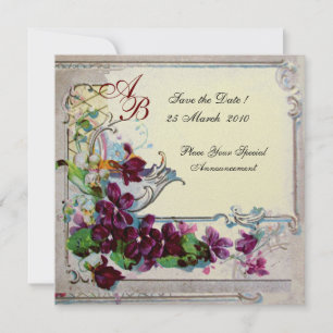 ROMANTICA  4 MONOGRAMM 2, gold metallisches Papier Einladung