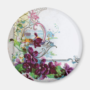 ROMANTICA Blumenranken Lila Stiefmütterchen Weiß Magnet