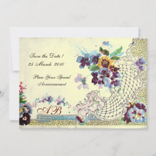 ROMANTICA Floral Blau Rosa Weiße Hochzeit Stiefmüt Einladung