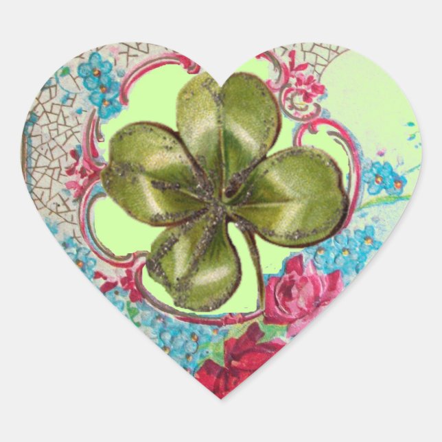 ROMANTICA / KLEEBLATT-HERZ VON ST.PATRICK Herz-Aufkleber (Vorderseite)