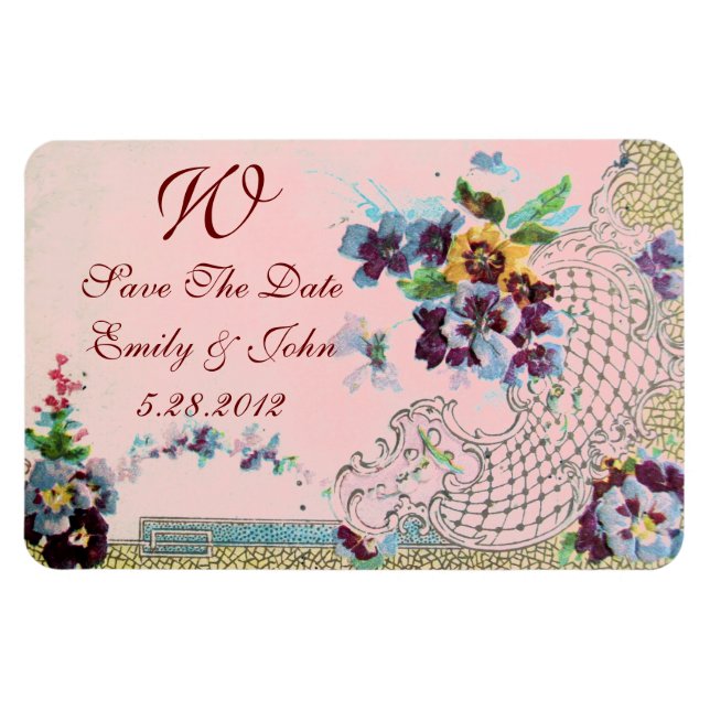 ROMANTİCA MONOGRAM, Save the Date Magnet (Horizontal)