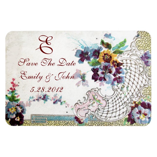 ROMANTİCA MONOGRAM, Save the Date Magnet (Horizontal)