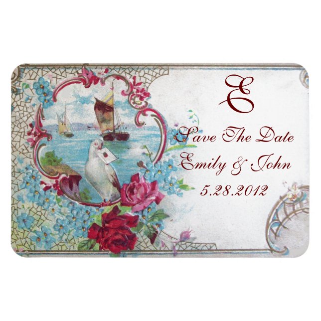 ROMANTİCA MONOGRAM, Save the Date Magnet (Horizontal)