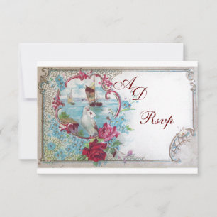 ROMANTICA MONOGRAM UAWG, rot-blau-weiß RSVP Karte