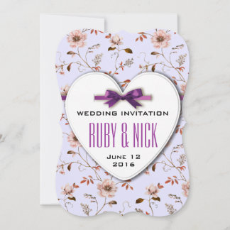 RomanticCharm Vintage-Blumen-Hochzeitssammlung Einladung