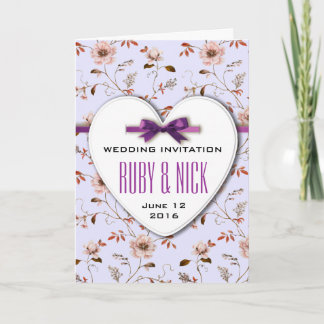 RomanticCharm Vintage-Blumen-Hochzeitssammlung Einladung