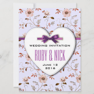 RomanticCharm Vintage-Blumen-Hochzeitssammlung Einladung
