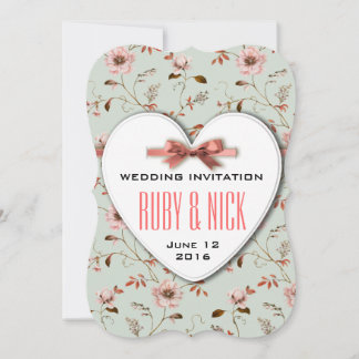 RomanticCharm Vintage-Blumen-Hochzeitssammlung Einladung
