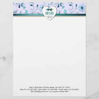 RomanticCharm Vintage blumenreiche Hochzeit Einlad Briefbogen