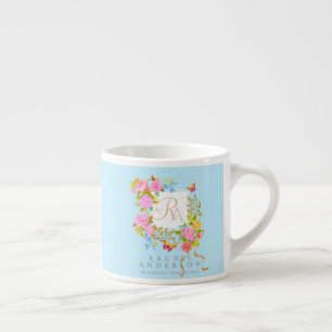 Romantics Blooming Garden Monogram Blue Espressotasse