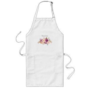 Romantik , Aquarellfarbene Blume, bohemischer Blum Lange Schürze