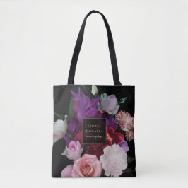 Romantik Dark Florals Personalisiert Tasche