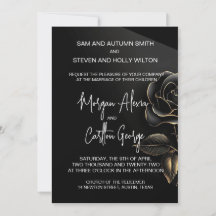 Romantik Gold und schwarze Rose Hochzeit