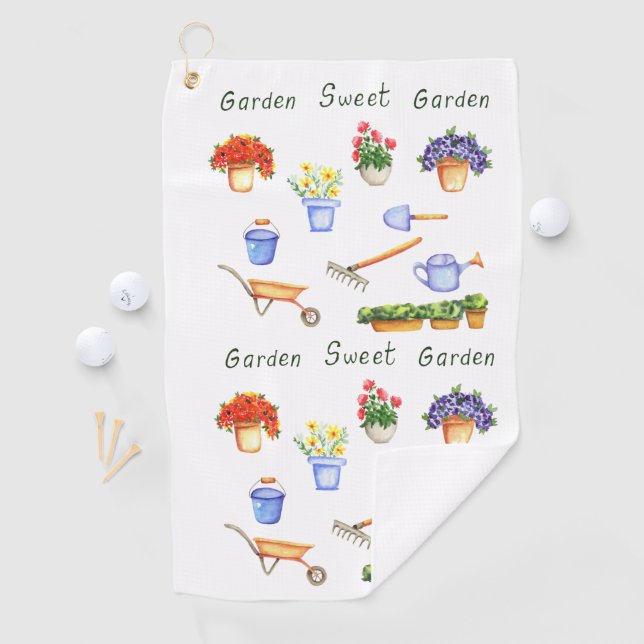 Romantik I Liebe meine Blumen Minimalistisch Niedl Golfhandtuch (Insitu)