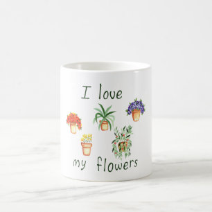 Romantik I Liebe meine Blumen Minimalistisch Niedl Kaffeetasse