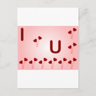 Romantik I Liebe Sie illustrieren mit roten Herzen Postkarte