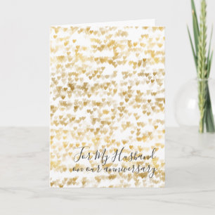 Romantik I Liebe You Anniversary Gold Hearts Karte