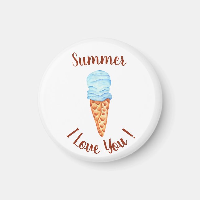 Romantik I Liebe You Ice Cream Birthday Magnet (Vorne)
