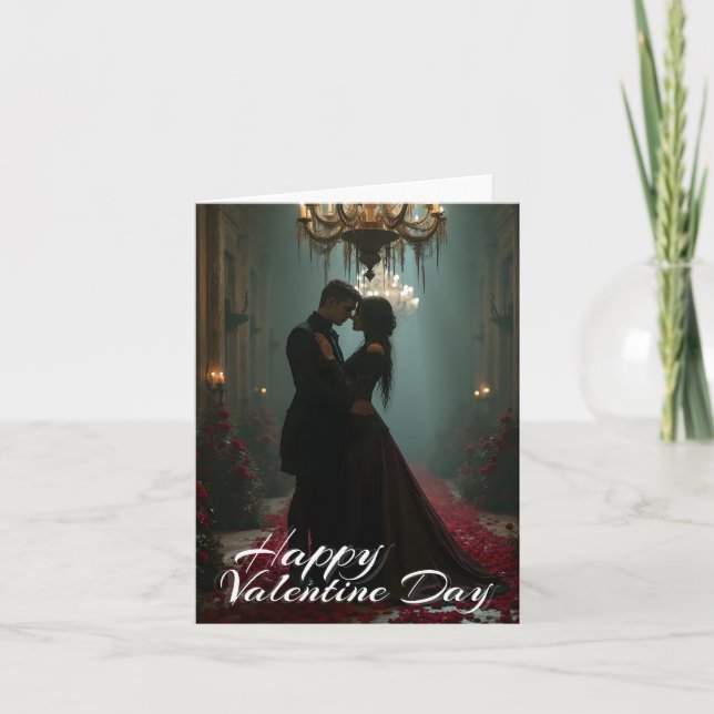 Romantik in der Rose für den Valentinstag Karte (Vorderseite)