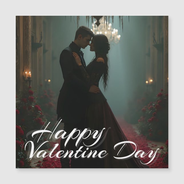 Romantik in der Rose für den Valentinstag Magnetkarte (Vorderseite)