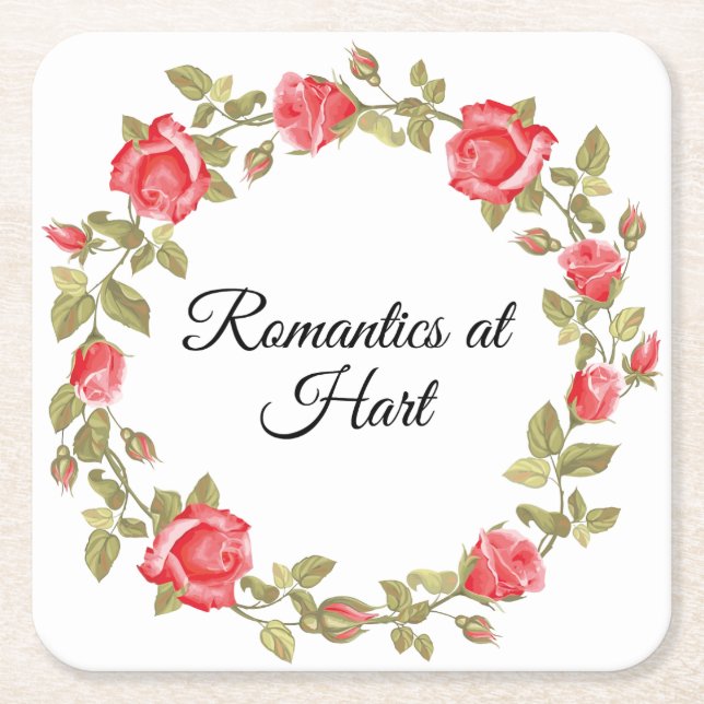 Romantik in Hart Rechteckiger Pappuntersetzer (Vorderseite)