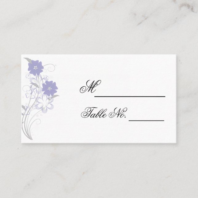 Romantik in Lavender Wedding Platzkarte (Vorderseite)