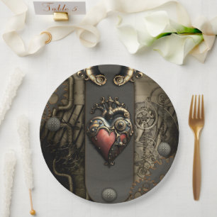 Romantik in Rädern und Röhren das Steampunk-Soul Pappteller