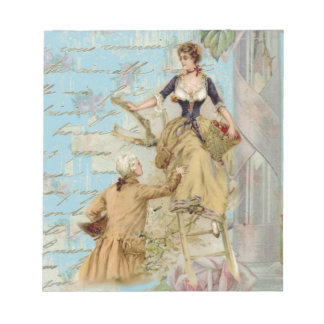 Romantik Paris Lovers Shabbychic Blue Notizblock
