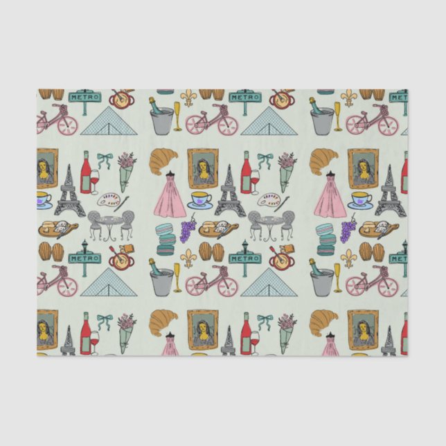 Romantik Paris Seidenpapier (Vorderseite)