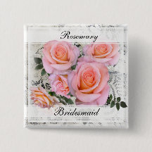 Romantik Pink Roses Bridesmaid