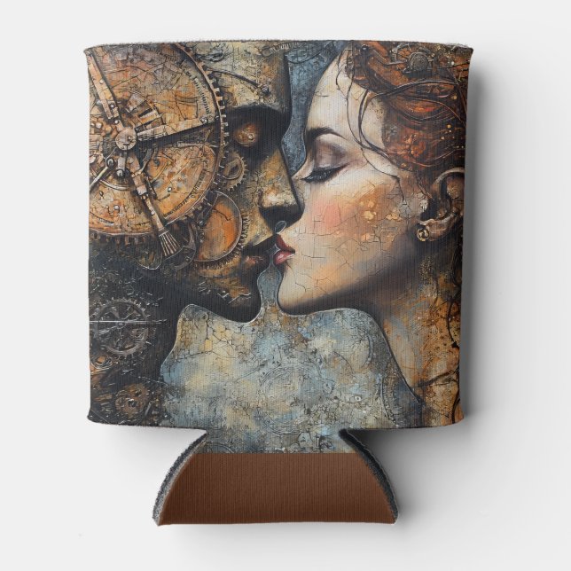 Romantik Steampunk Kiss Dosenkühler (Vorderseite)