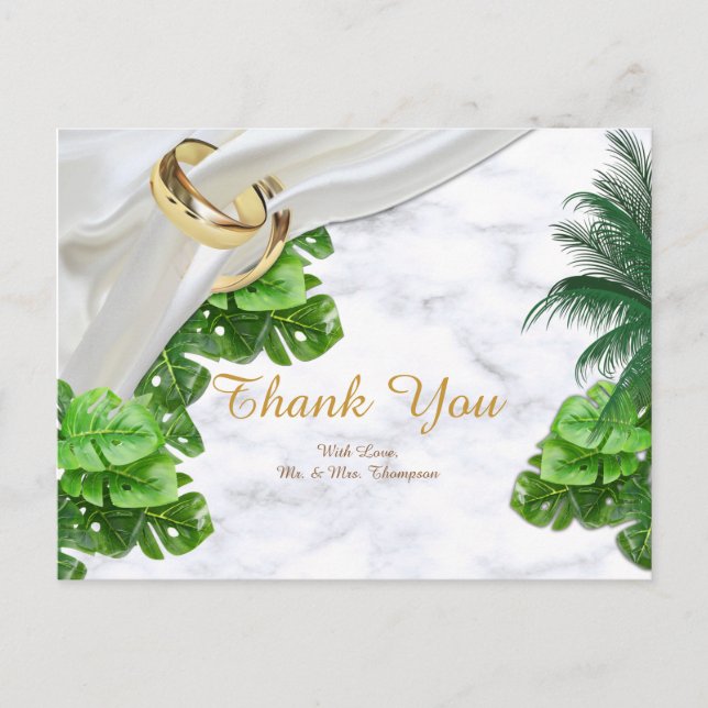 Romantik Tropical Vielen Dank Postcard Postkarte (Vorderseite)