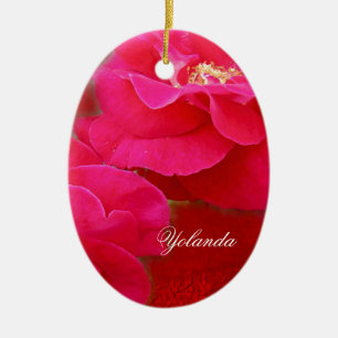 Romantik und Rote Rose Keramik Ornament
