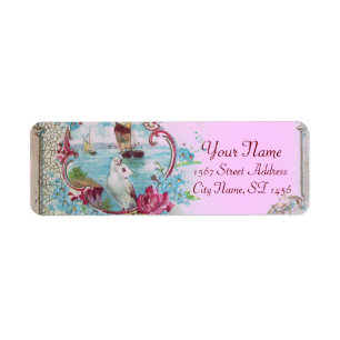 ROMANTIKA, BLAUE PINK BLUE FLORAL STRAND WEDD