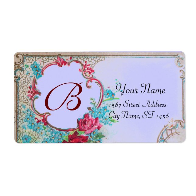 ROMANTIKA-ROSE, BLUE-BLUMEN-BLUMENMONOGRAMM (Vorne)