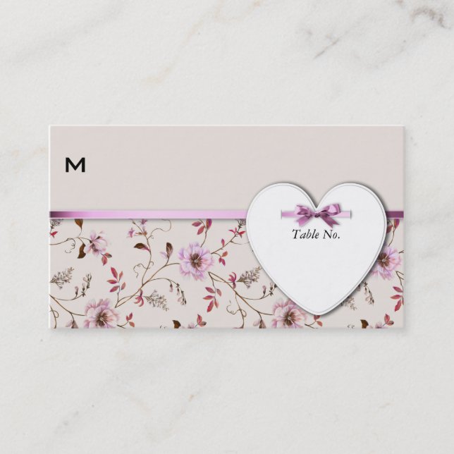 RomantikCharme Vintage Hochzeitskollektion mit Blu Visitenkarte (Vorderseite)