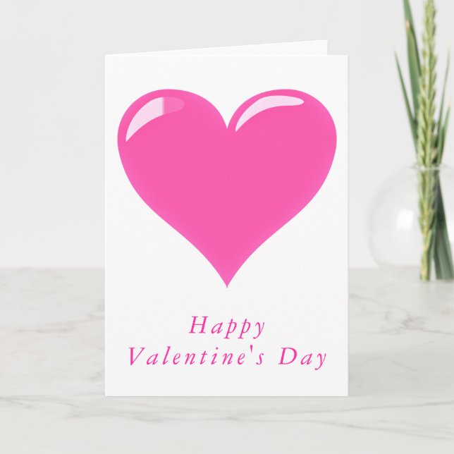 RomantikValentinstag Tageskarte Rosa Herz - Liebe Karte (Vorderseite)