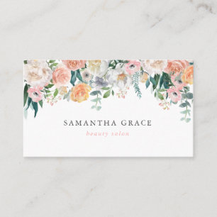 Romantique Blush Floral Cartes de visite de maquil