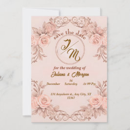 Romantique Blush Floral Enregistrer la carte de da