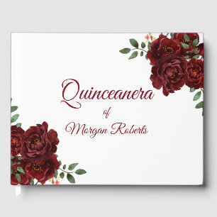 Romantique Bourgogne Rouge Rose Quinceanera Livre 