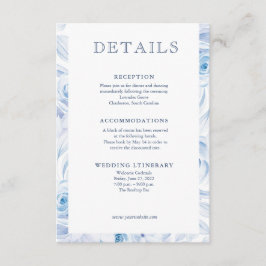 Romantique Chic Classic Blue Floral Cartes de boît