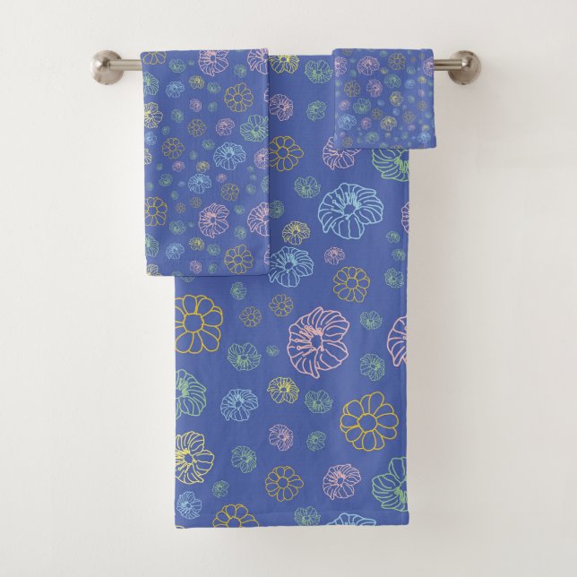 Romantique Colorful Chic Floral Pattern Serviette  (En situation)