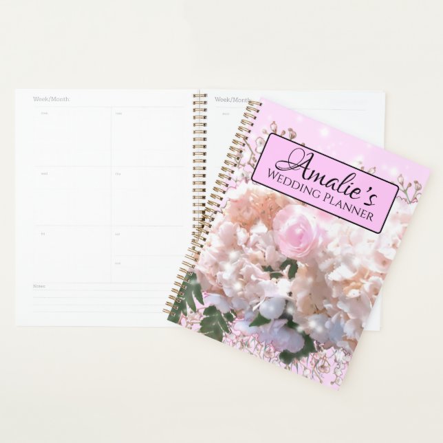 Romantique dentelle blanche hydrangée roses rose M (Devant avec enveloppe)